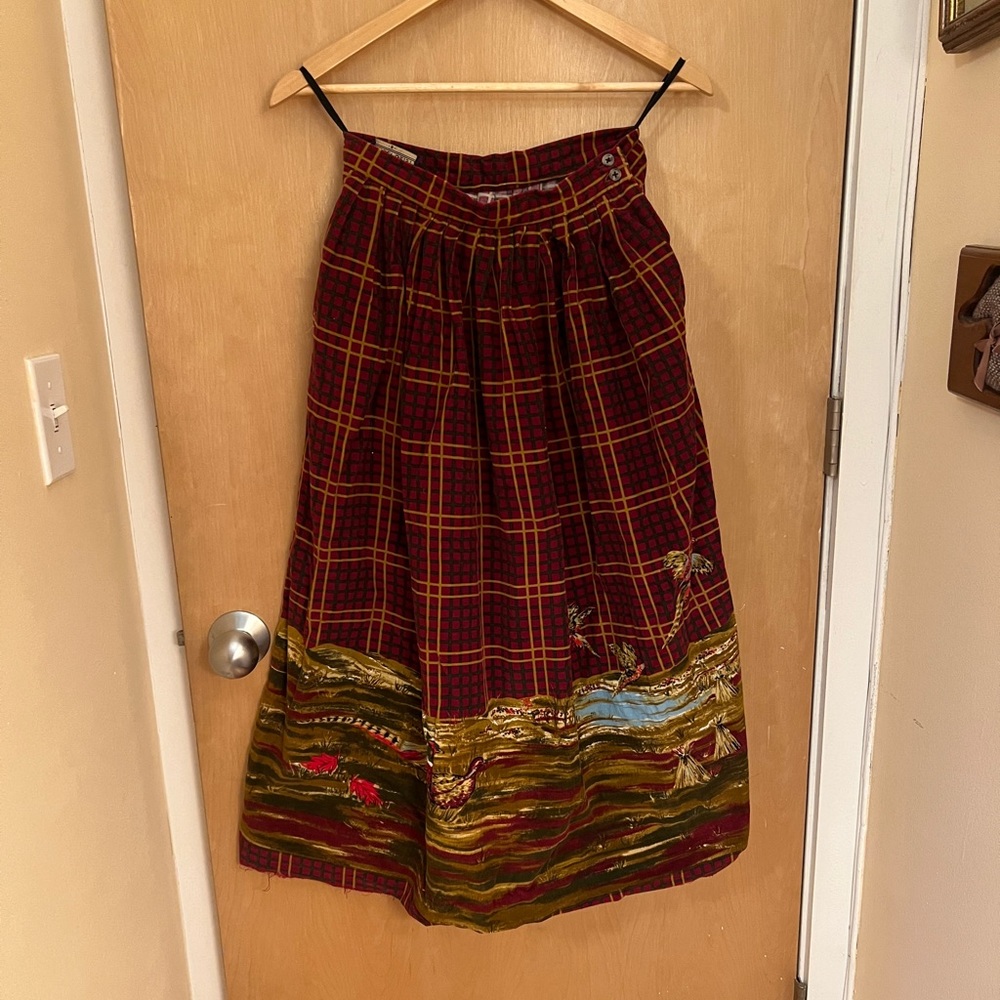 Vintage Corduroy Quail Skirt